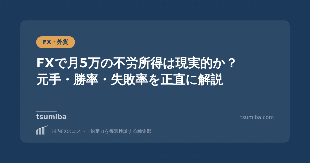 FXで月5万の不労所得は現実的か？元手・勝率・失敗率を正直に解説
