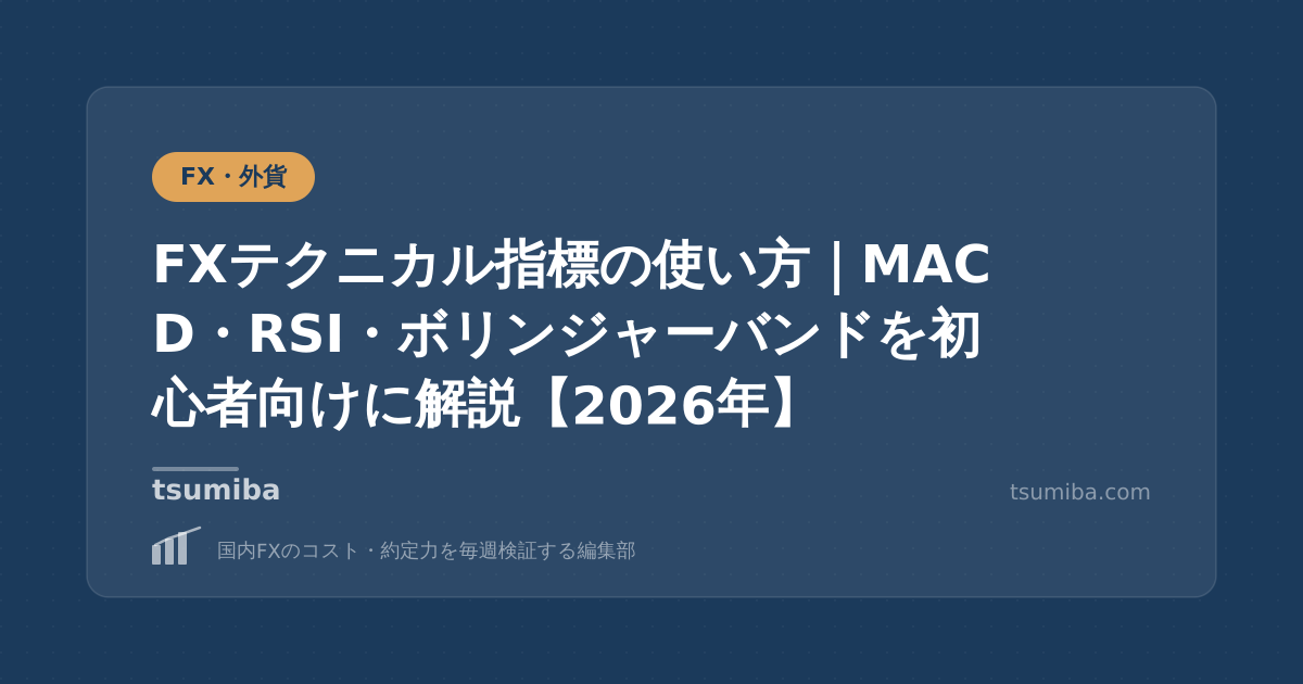 FXテクニカル指標の使い方｜MACD・RSI・ボリンジャーバンドを初心者向けに解説【2026年】