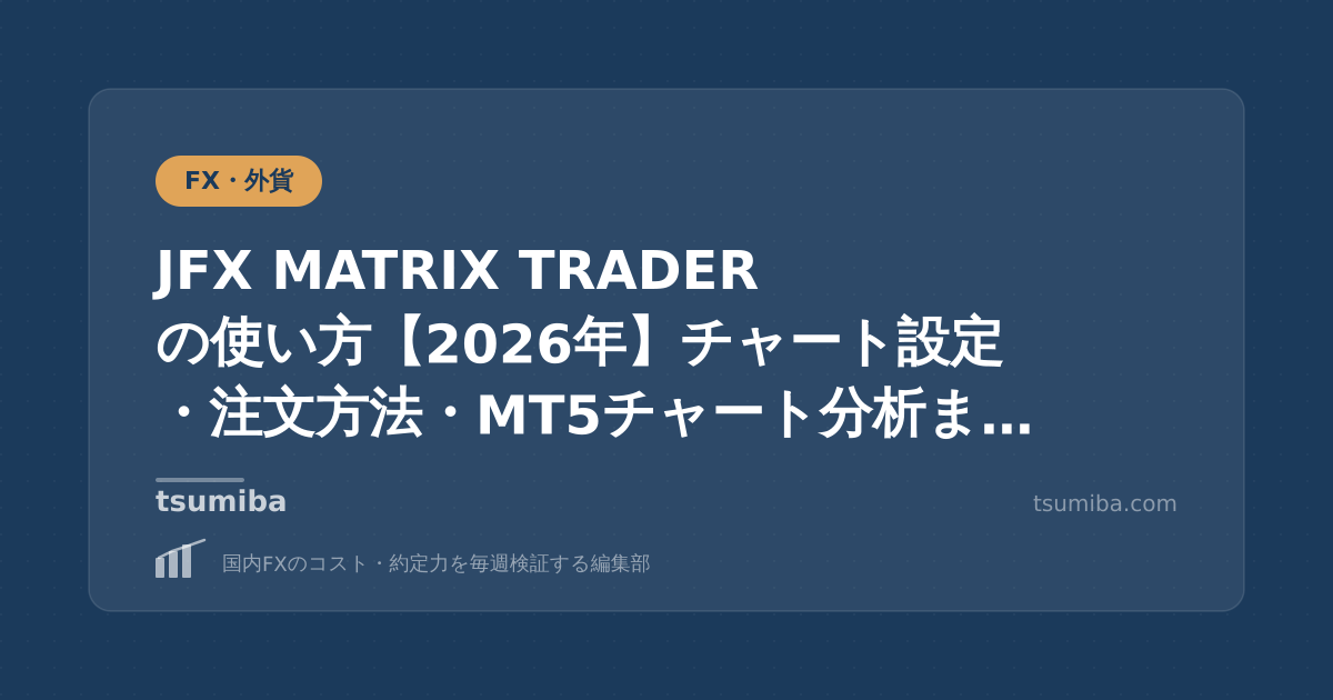 JFX MATRIX TRADERの使い方【2026年】チャート設定・注文方法・MT5チャート分析まで初心者向けに解説